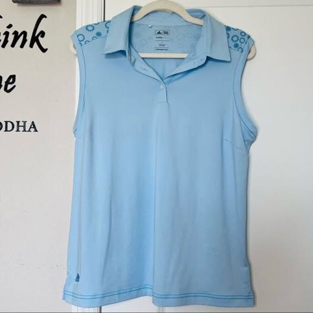 Adidas Baby Blue Clima Cool Womens Sleeveless Golf Shirt Size Large